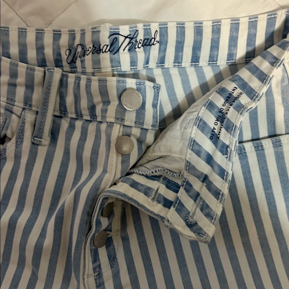 Universal Thread Light Blue and White Striped Pants